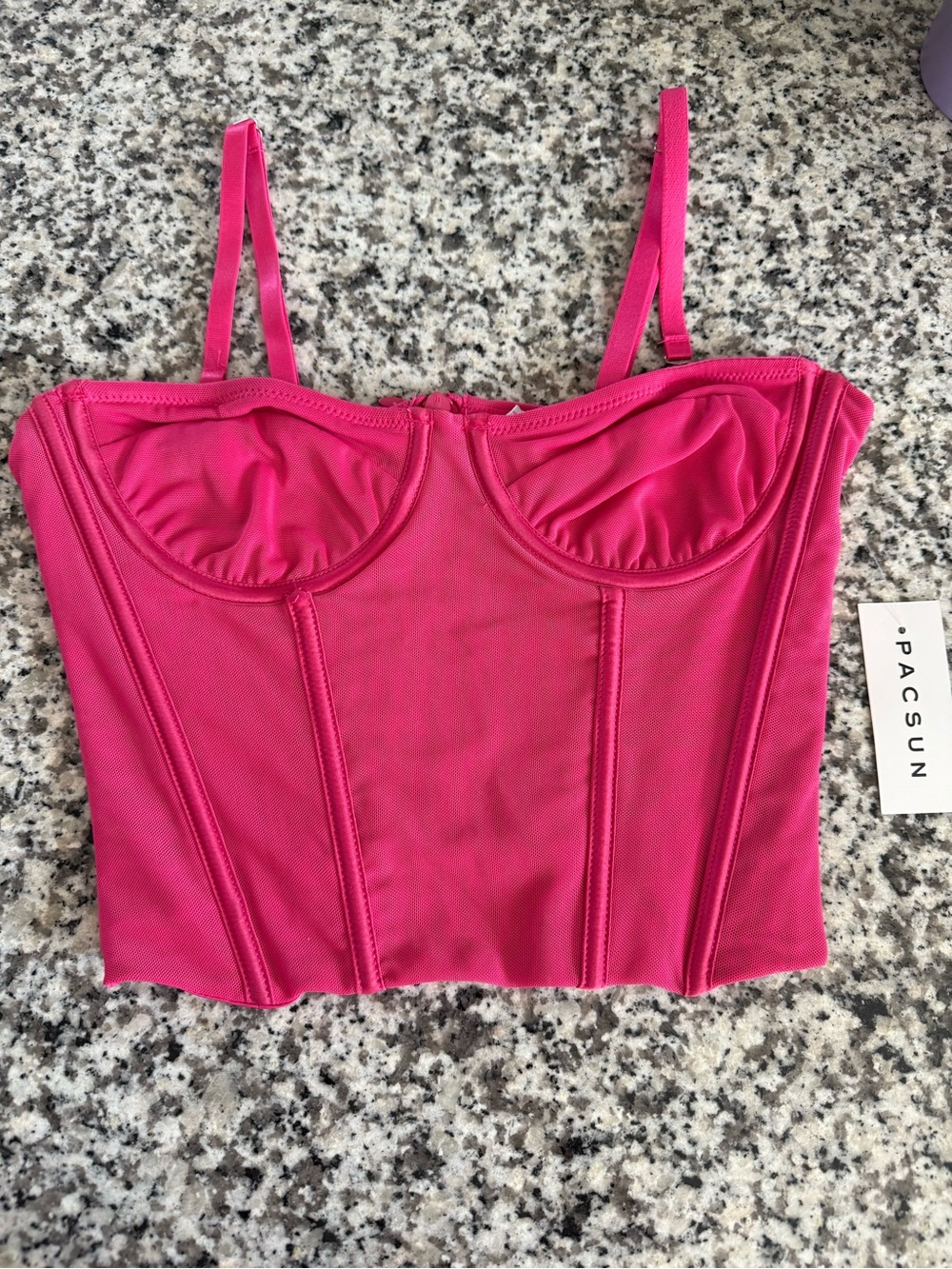 Pacsun Bright Pink Girls' Corset top
